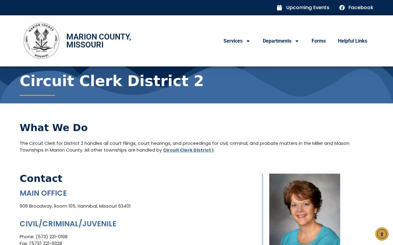 Marion County criminal court case records at Circuit Clerk District 2