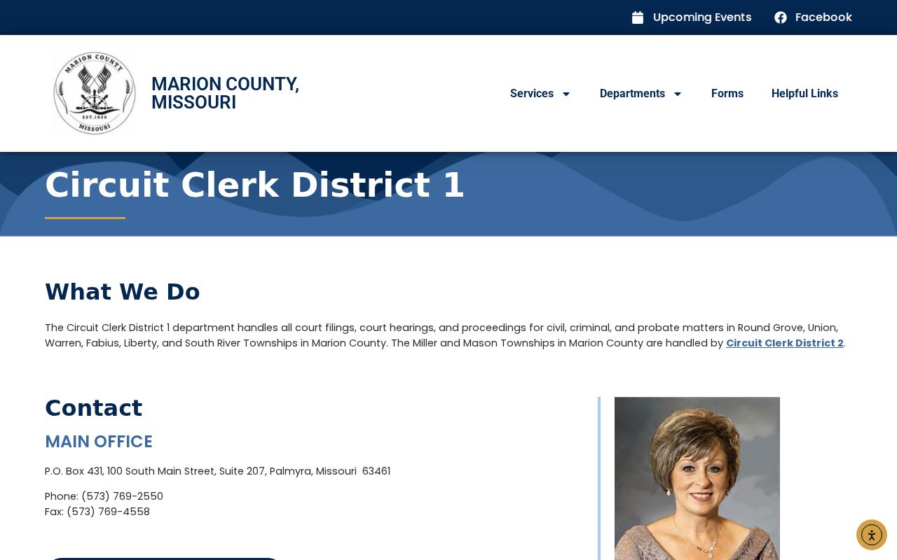 Marion County criminal court case records at Circuit Clerk District 1