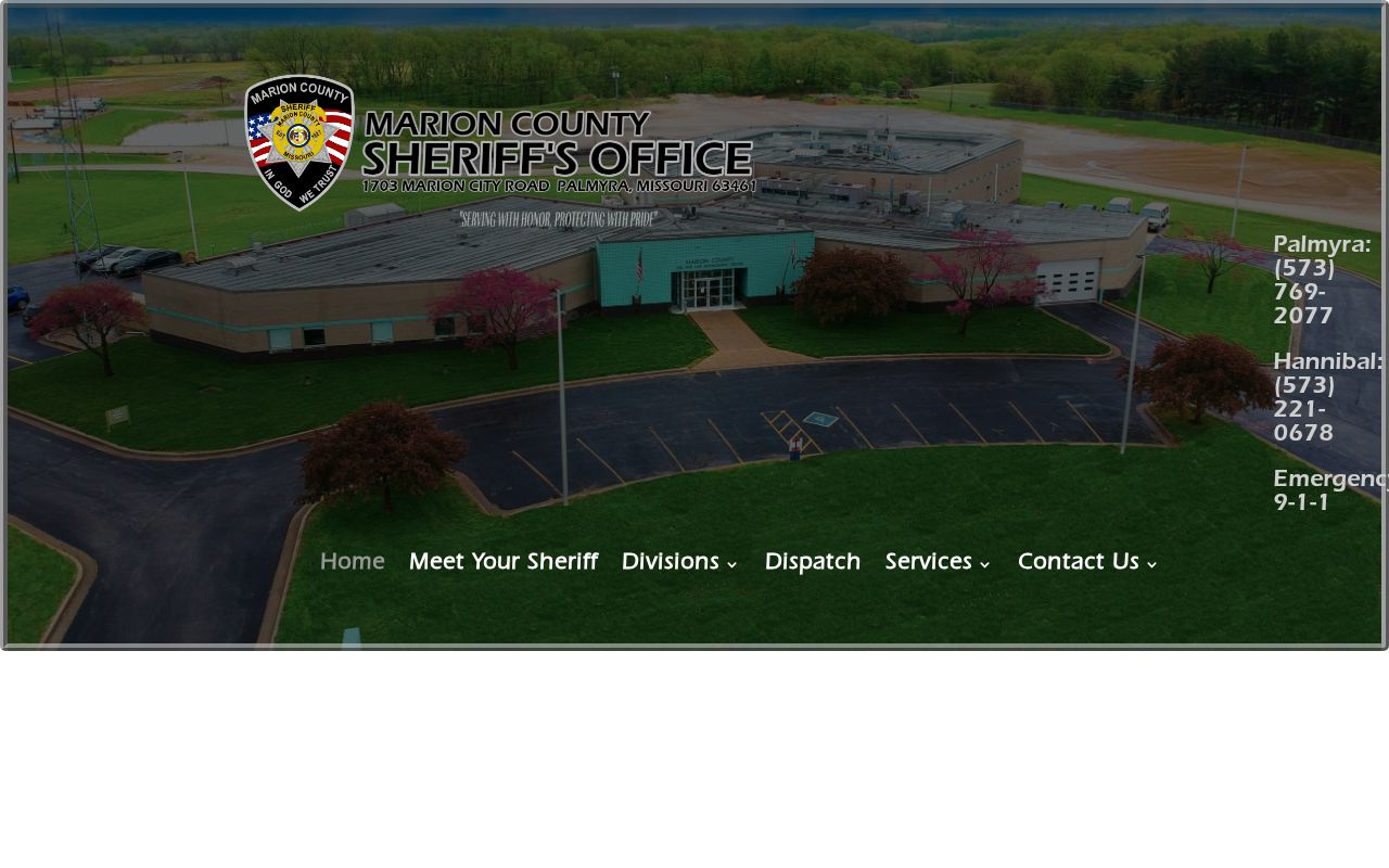 Marion County criminal records at the Sheriff office