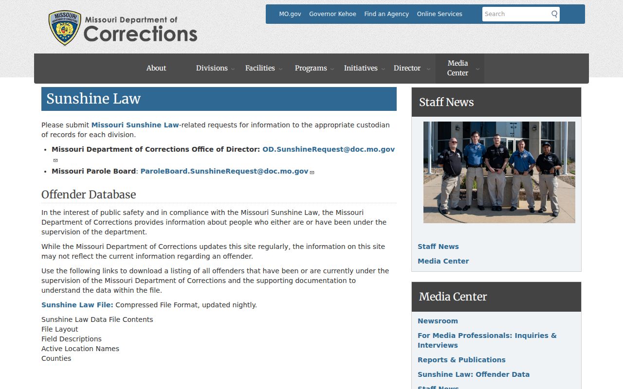 Marion County criminal history and Missouri corrections public data